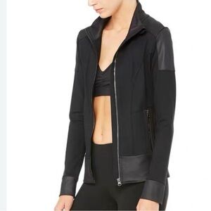 Alo Yoga Moto Zip Track Jacket Black Size M